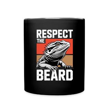 Respect the Beard! Bearded Dragon Reptile Terraristics - Full Colour Mug - black - Front