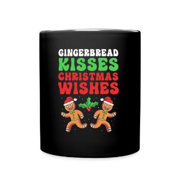 Lebkuchen Weihnachten Lebkuchenmann Gingerbread - Tasse einfarbig - Schwarz - Vorne