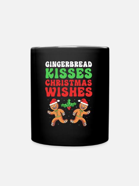 Lebkuchen Weihnachten Lebkuchenmann Gingerbread - Tasse einfarbig - Schwarz