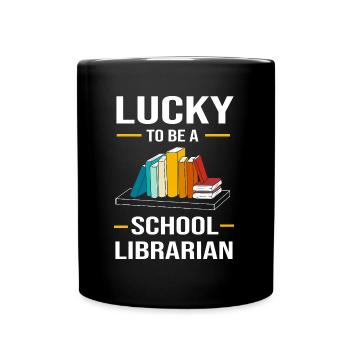 Lesen Bibliothek Leseratte - Tasse einfarbig - Schwarz - Vorne