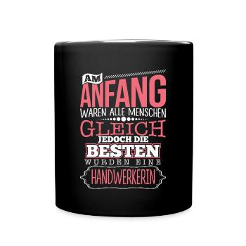 HANDWERKERIN - Die Beste - Tasse einfarbig - Schwarz - Vorne