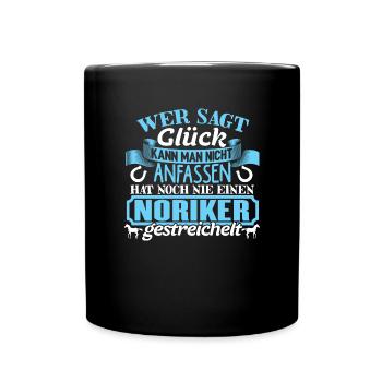 NORIKER - Glück zum anfassen - Tasse einfarbig - Schwarz - Vorne
