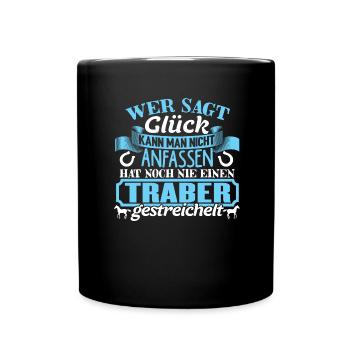 TRABER - Glück zum anfassen - Tasse einfarbig - Schwarz - Vorne