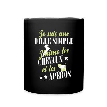 Cheval - Une fille simple - Mug uni - noir - Devant