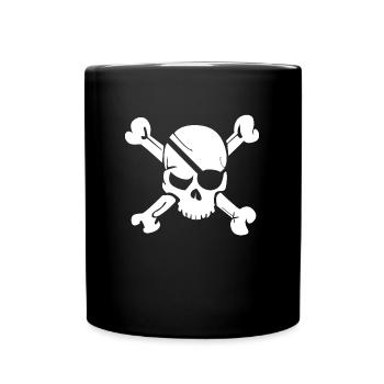 Deaths Head Skull Pirate Skull - Full Colour Mug - black - Front