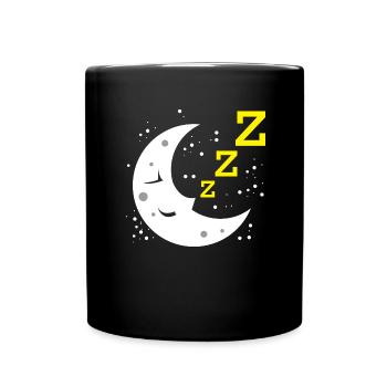 Mond Zzz - Tasse einfarbig - Schwarz - Vorne