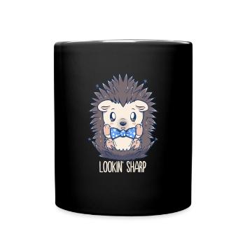 Lookin Sharp Dapper Igel - Tasse einfarbig - Schwarz - Vorne