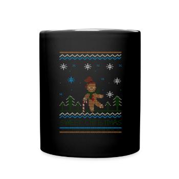 Tanzender Lebkuchenmann christmascontest - Tasse einfarbig - Schwarz - Vorne