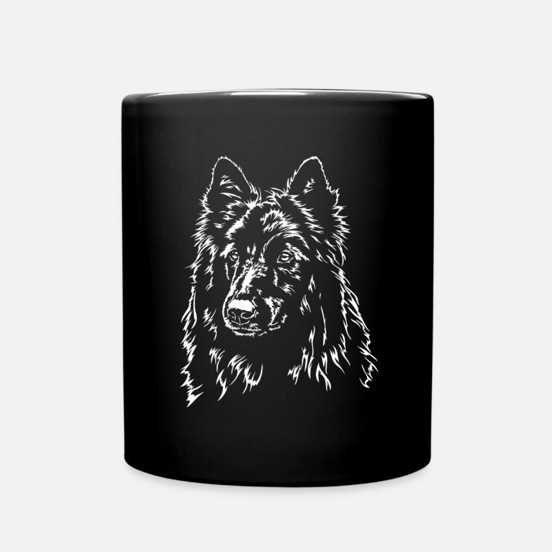 GROENENDAEL Portrait Wilsigns Hunde Geschenk - Tasse einfarbig - Schwarz