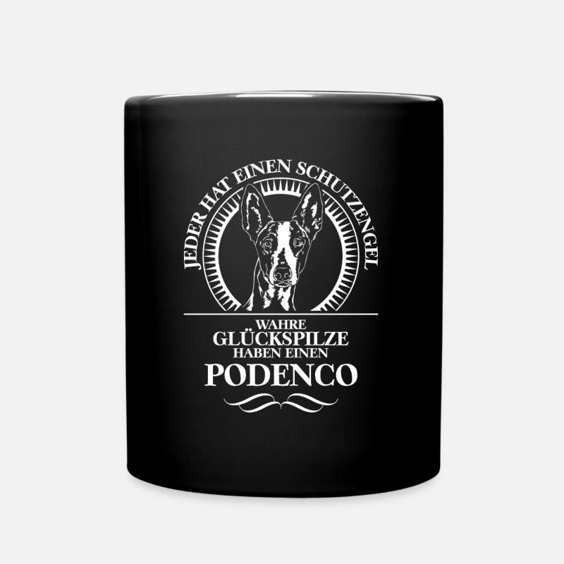 PODENCO Schutzengel Hund Hunde WILSIGNS - Tasse einfarbig - Schwarz