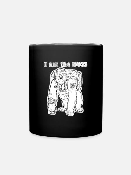 Ich bin der BOSS. Lustiger Gorilla. - Tasse einfarbig - Schwarz