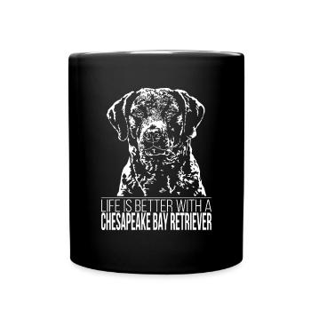 CHESAPEAKE BAY RETRIEVER Life better dog Wilsigns - Full Colour Mug - black - Front