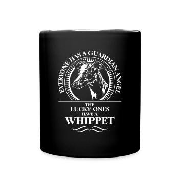 WHIPPET Guardian Fishing Dog Saying WILSIGNS - Full Colour Mug - black - Front