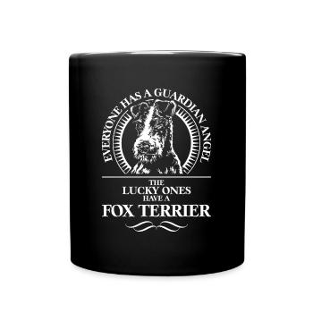 FOX TERRIER Chien Ange Gardien disant WILSIGNS - Mug uni - noir - Devant