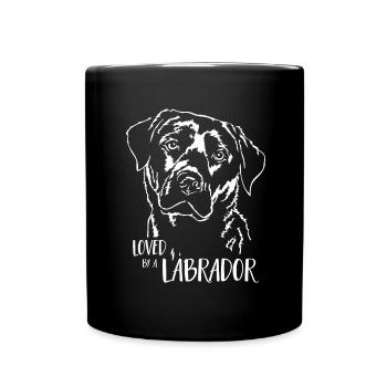 LABRADOR Labbi aimé par un Labrador disant Wilsigns - Mug uni - noir - Devant