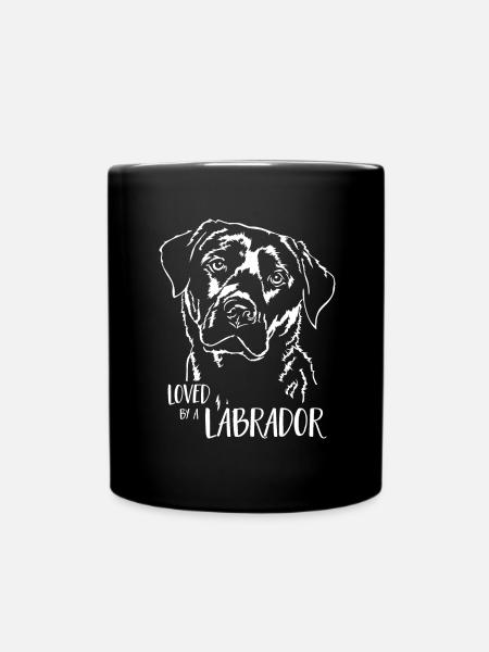 LABRADOR Labbi loved by a Labrador Spruch Wilsigns - Tasse einfarbig - Schwarz
