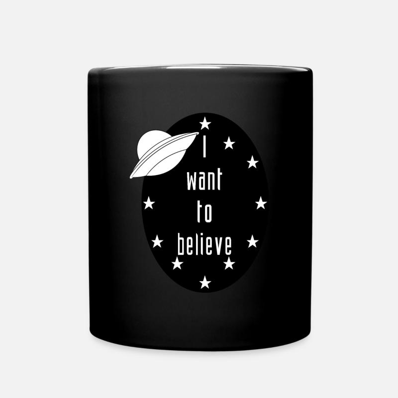 I want to believe | Funny UFO Space Design - Tasse einfarbig - Schwarz
