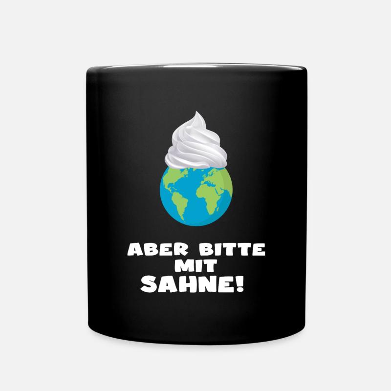 planet erde umweltschutz "aber bitte mit sahne" - Tasse einfarbig - Schwarz