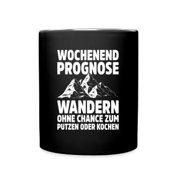 Wandern Geschenkidee Wanderer Berge Trekking - Tasse einfarbig - Schwarz - Vorne