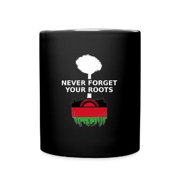 Malawi Never Forget Your Roots - Tasse einfarbig - Schwarz - Vorne