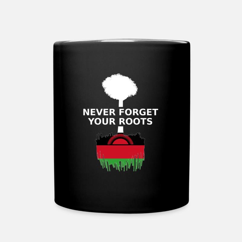 Malawi Never Forget Your Roots - Full Colour Mug - black