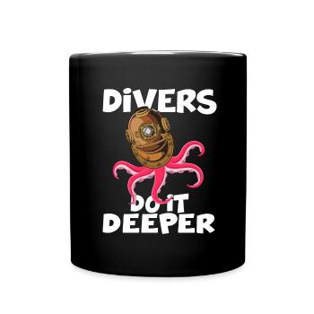 diver dives divers do it deeper - Full Colour Mug - black - Front