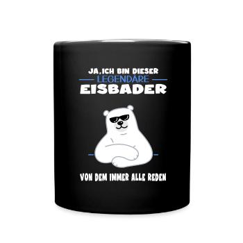 legendäre eisbader winterbader kälteresistent - Tasse einfarbig - Schwarz - Vorne