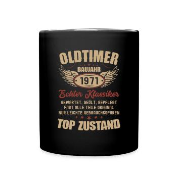 52. Geburtstag Mann Frau Geburtstagsgeschenk 1971 - Tasse einfarbig - Schwarz - Vorne