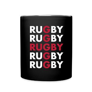 Rugby Rugby Rugby Rugby Rugby England Rugby - Tasse einfarbig - Schwarz - Vorne