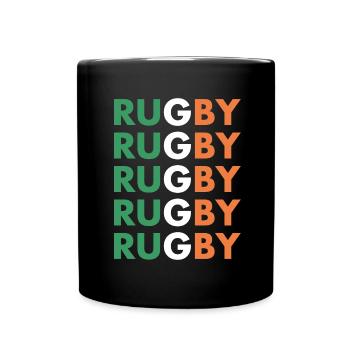 Rugby Rugby Rugby Rugby Rugby Ireland Rugby - Tasse einfarbig - Schwarz - Vorne