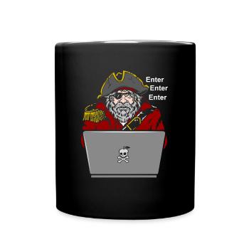 Pirat Notebook Enter - Tasse einfarbig - Schwarz - Vorne