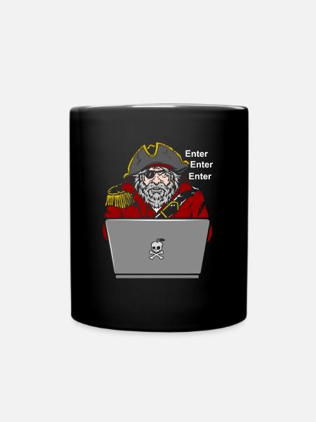 Pirat Notebook Enter - Tasse einfarbig - Schwarz