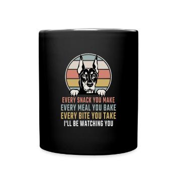 Dobermann Every Snack you make - Tasse einfarbig - Schwarz - Vorne