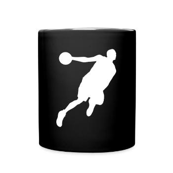 Silhouette de joueur de basketball, design sportif dynamique - Mug uni - noir - Devant