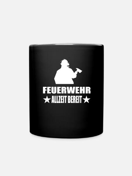 Feuerwehr - Tasse einfarbig - Schwarz