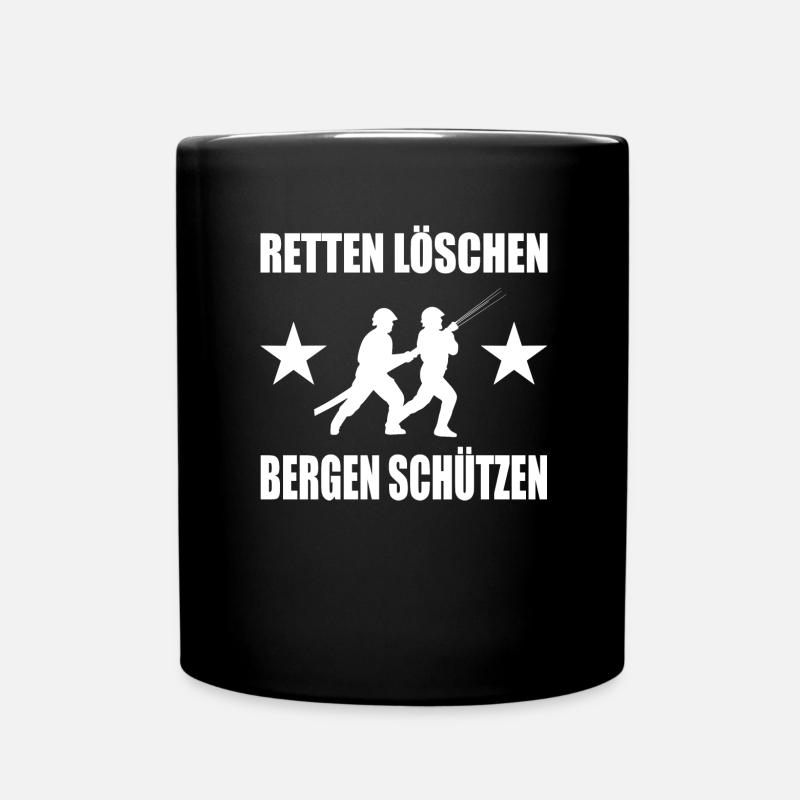 Feuerwehr - Tasse einfarbig - Schwarz