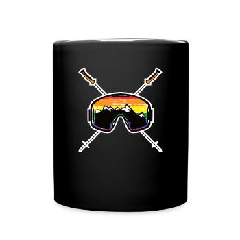 Ski Fahrer Skibrille Snowboarder Berge Ski Fahren - Tasse einfarbig - Schwarz - Vorne