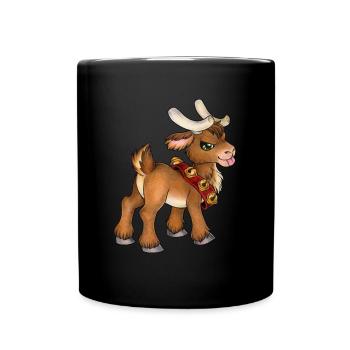 Freches Rentier Weihnachtsgeschenk Kleiner Rudolph - Tasse einfarbig - Schwarz - Vorne