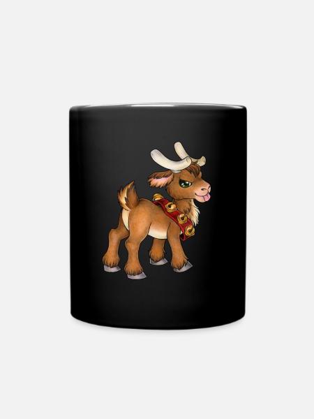 Freches Rentier Weihnachtsgeschenk Kleiner Rudolph - Tasse einfarbig - Schwarz