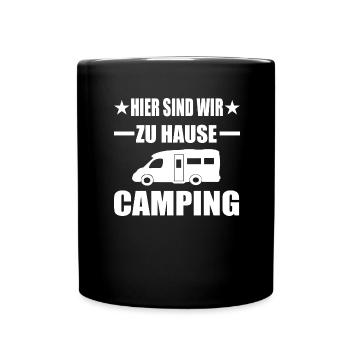 Camping - Tasse einfarbig - Schwarz - Vorne