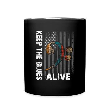Le blues lives vintage blues design - Mug uni - noir - Devant