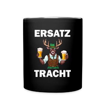 Lederhose Hirsch Tracht Bayrisch Trachten Ersatz - Tasse einfarbig - Schwarz - Vorne