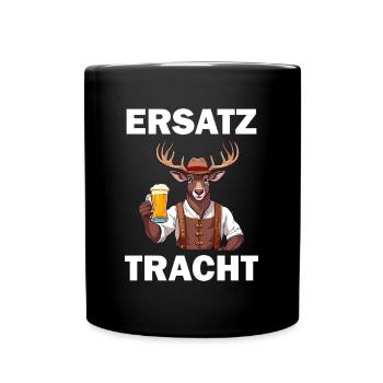 Lederhose Hirsch Tracht Bayrisch Trachten Ersatz - Tasse einfarbig - Schwarz - Vorne