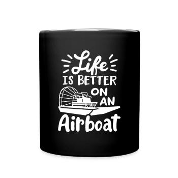 La vie est meilleure sur un hydroglisseur amoureux de l’eau de mer - Mug uni - noir - Devant
