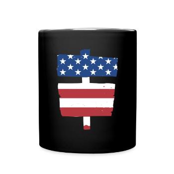Woodworker Us Flag Woodworking - Full Colour Mug - black - Front