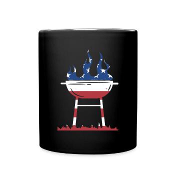 Griller Us Flag Grilling - Full Colour Mug - black - Front