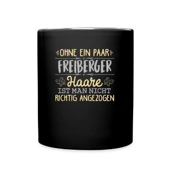 FREIBERGER Haare gehören dazu - Tasse einfarbig - Schwarz - Vorne