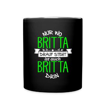 BRITTA die Echte - Tasse einfarbig - Schwarz - Vorne