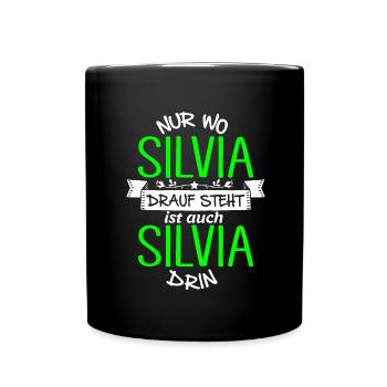 SILVIA die Echte - Tasse einfarbig - Schwarz - Vorne