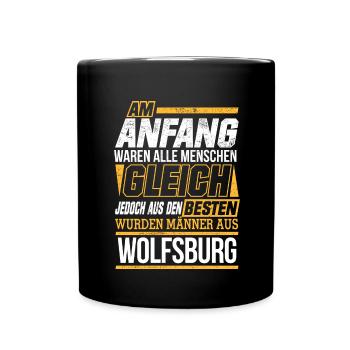 WOLFSBURG wo die Besten Männer herkommen - Tasse einfarbig - Schwarz - Vorne
